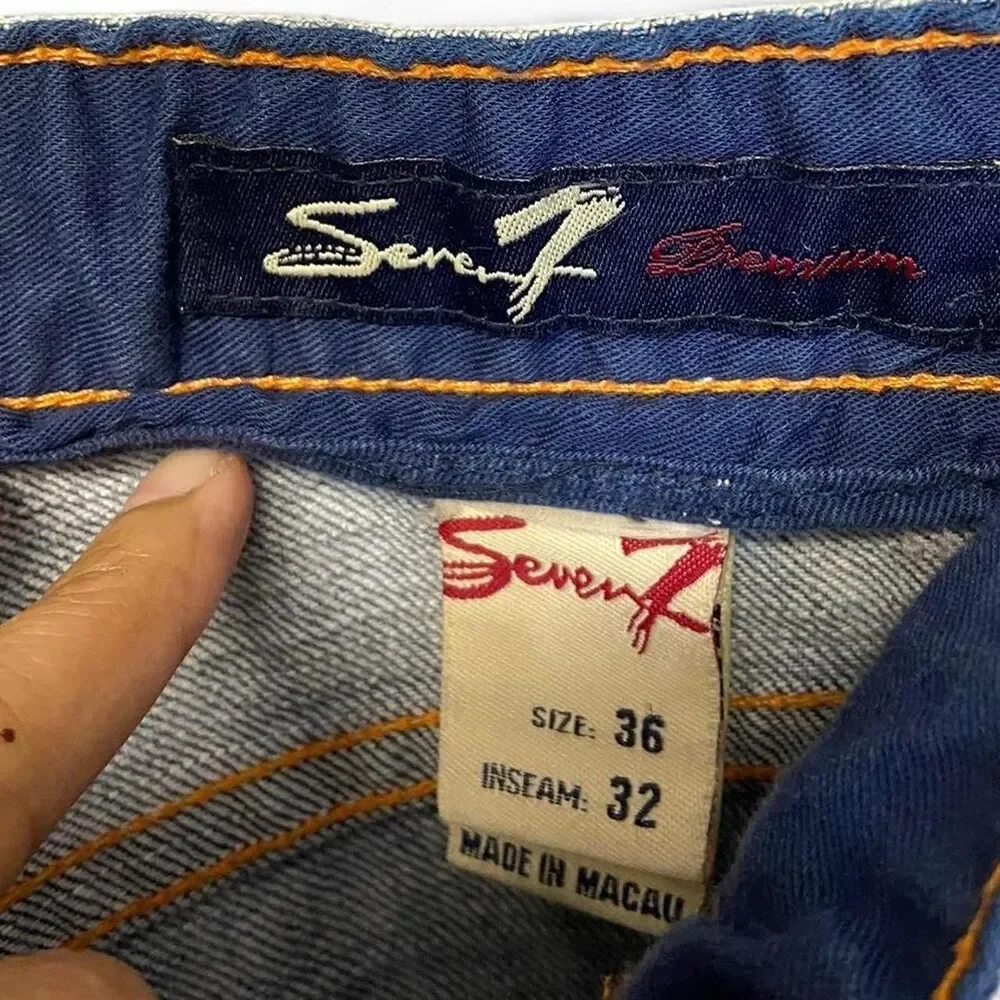 Seven7 premium distressed blue jeans size 36